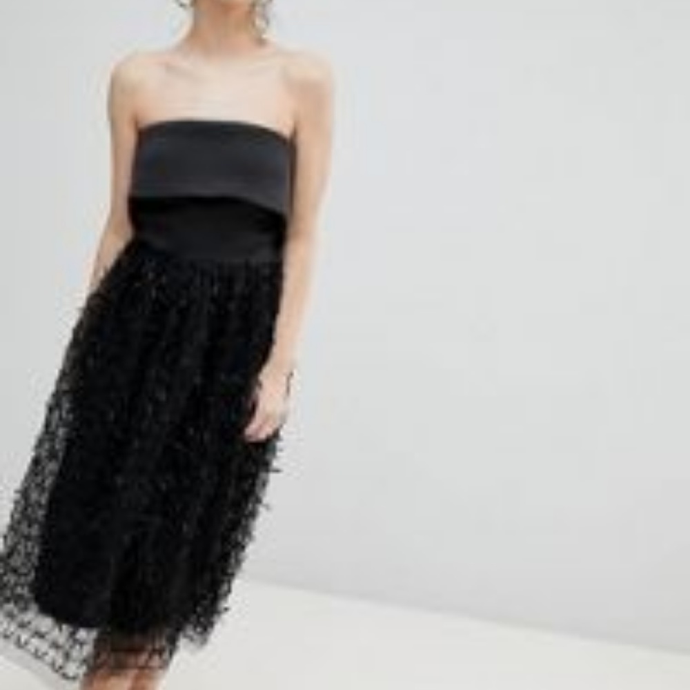 True Violet 3D Floral Bandeau Dress - ASOS